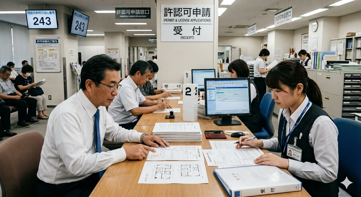 許認可申請をしている人