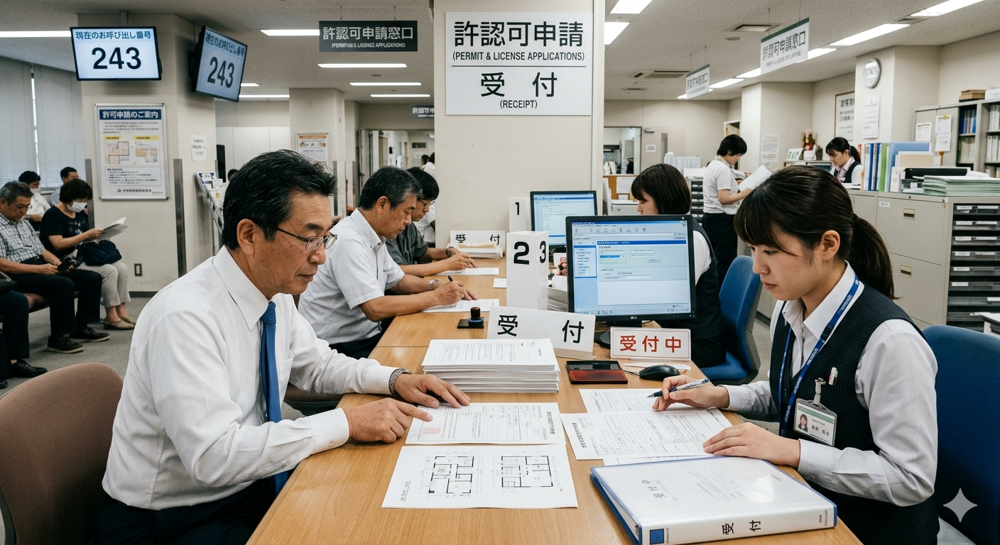 許認可申請をしている人